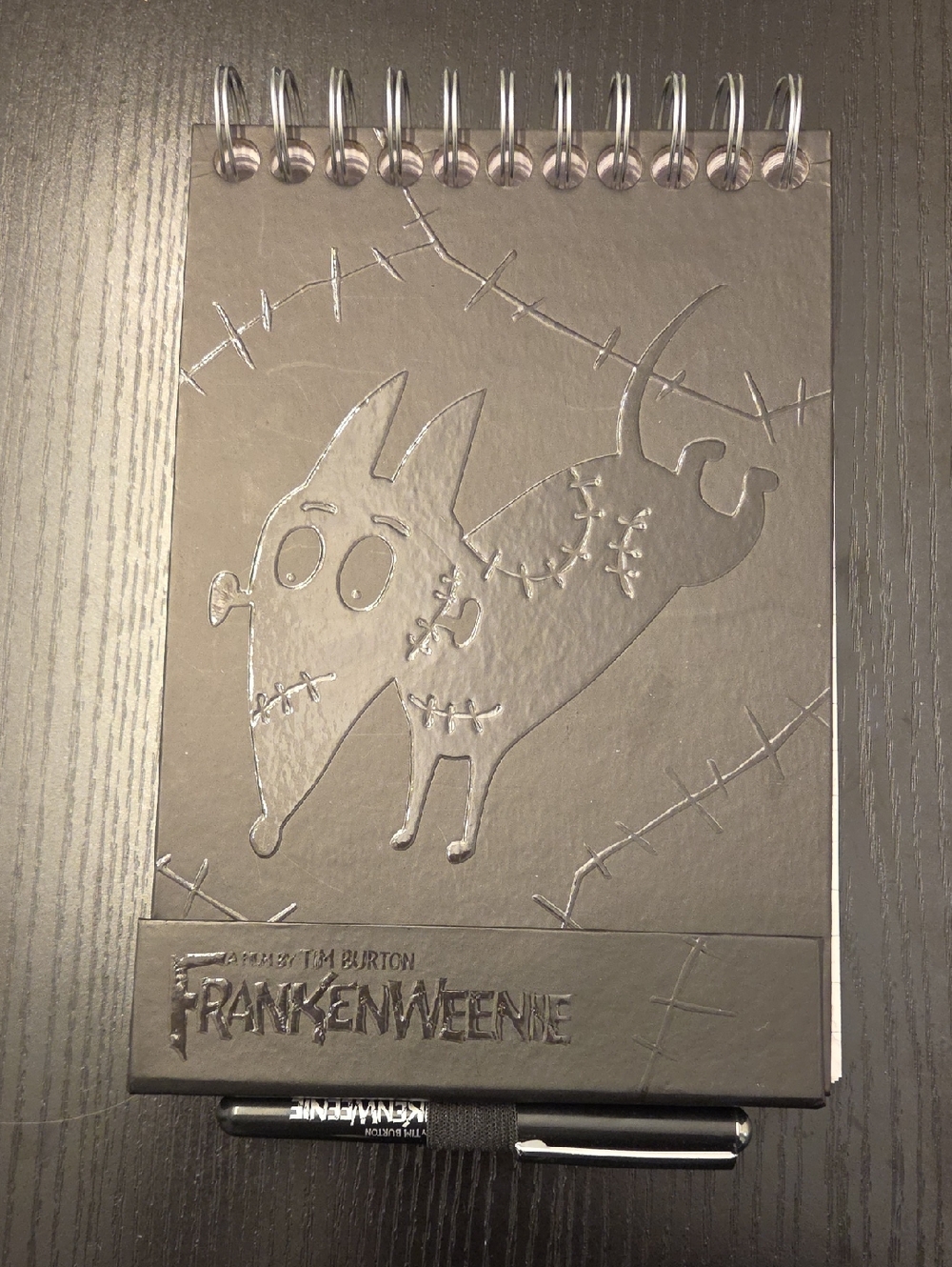 Frankenweenie Embossed Spiral Notebook - Black